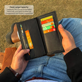 Professional Title Premium Men’s Leather-Style Long Wallet – Elegant, Spacious & Everyday Carry