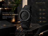 BULLETTIME Matte Black Luxury Watch — Minimal Design, Maximum Impact