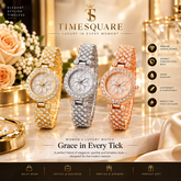 TIME SQUARE Crystal Elegance Women’s Luxury Watch — Grace in Every Moment