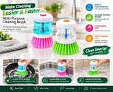 2-in-1 Soap Dispenser Dishwashing Scrub Brush – Easy-Grip Kitchen Cleaning Brush
