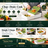 3-in-1 Multifunctional Kitchen Cutting, Draining & Food Prep Tray