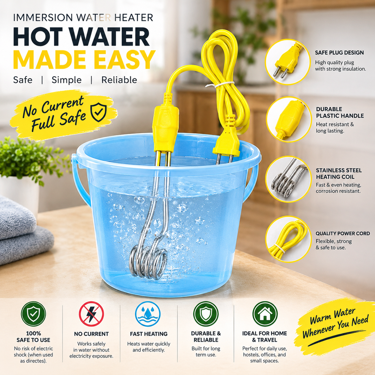 Premium Immersion Water Heater – Fast & Convenient Water Heating