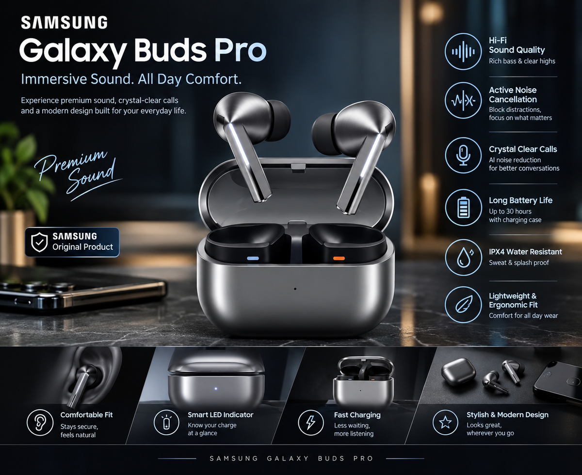 Premium Wireless Bluetooth Earbuds with Charging Case – Immersive Sound & Everyday Comfort